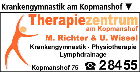 Anzeige Therapiezentrum am Kopmanshof M. Richter & U. Wissel GbR Krankengymnastik