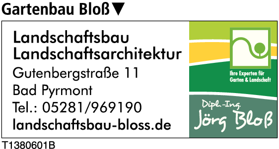 Anzeige Bloß Jörg Dipl.-Ing Landschaftsbau Landschaftsarchitektur
