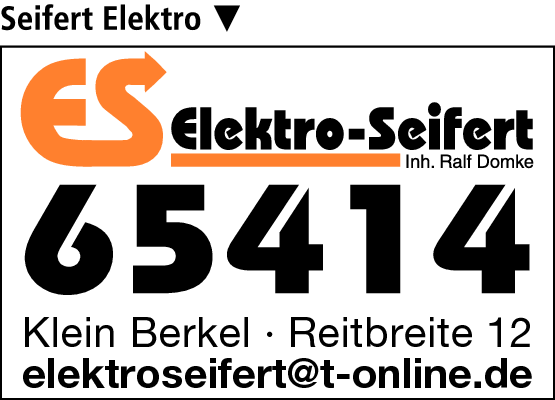 Anzeige Seifert-Elektro Inhaber Ralf Domke