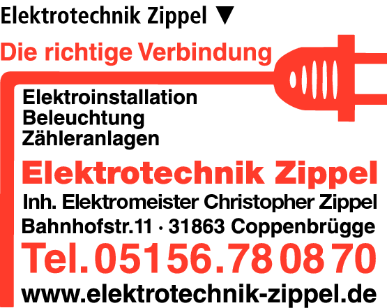 Anzeige Zippel Elektrotechnik Elektroinstallationen