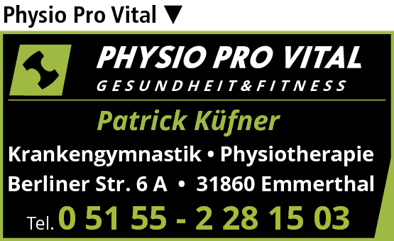 Anzeige PHYSIO PRO VITAL Patrick Küfner Krankengymnastik