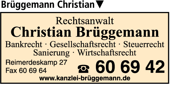 Anzeige Brüggemann Christian Rechtsanwalt
