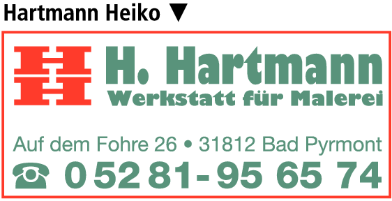 Anzeige Hartmann H. Werkstatt für Malerei