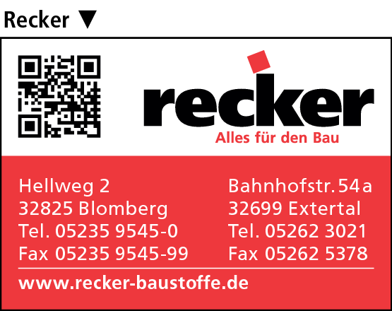Anzeige August Recker GmbH & Co. Baustoffe