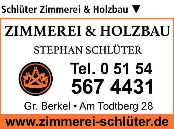 Anzeige Schlüter Zimmerei & Holzbau Inh. Stephan Schlüter