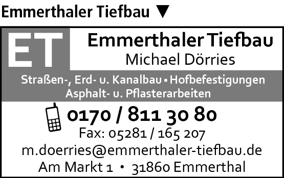 Anzeige Emmerthaler Tiefbau Michael Dörries