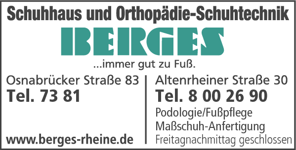 Anzeige Berges Orthopädie-Schuhtechnik GmbH