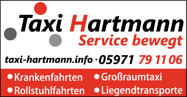 Anzeige Hartmann - Taxi und Mietwagen
