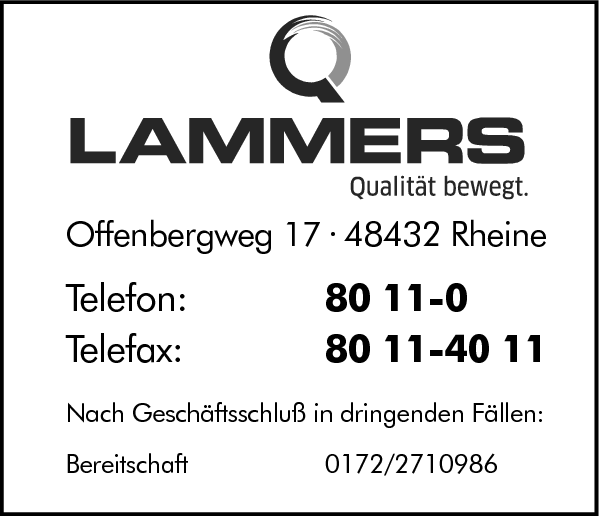 Anzeige Lammers Clemens GmbH & Co. KG