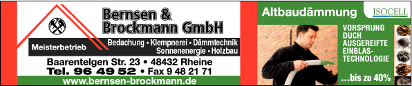 Anzeige Bernsen & Brockmann GmbH Bedachungen & Dämmtechnik