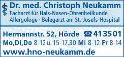 Kundenbild groß 1 Neukamm Chr. Dr.med. Hals- Nasen- Ohrenarzt