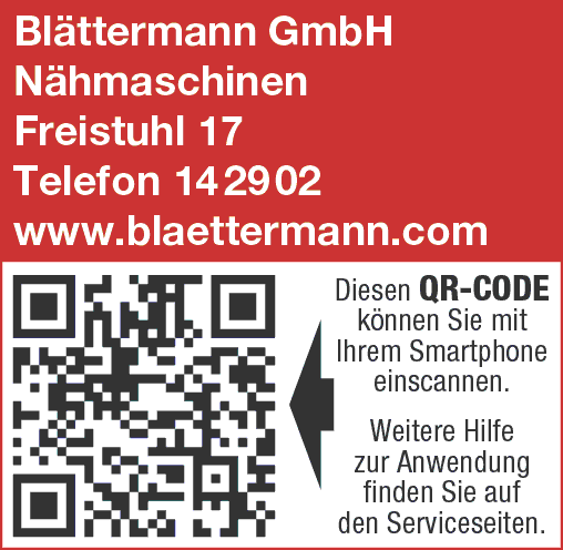 Kundenbild groß 2 Blättermann & Sohn GmbH Nähmaschinen-Zentrum