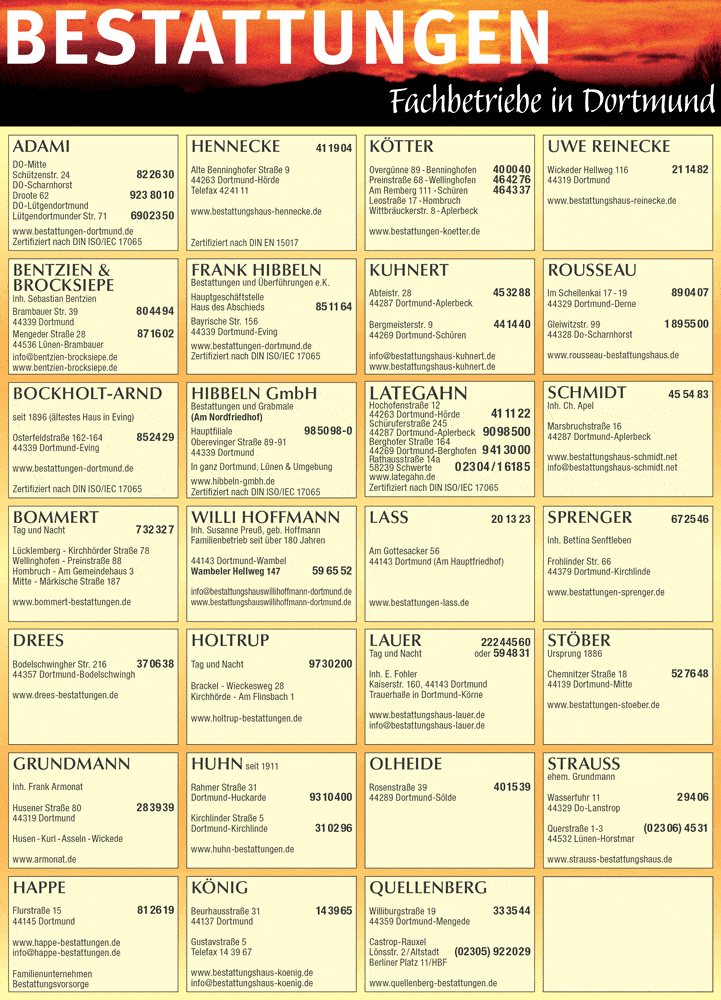 Kundenbild groß 1 Bestattungen Fachbetriebe Dortmund