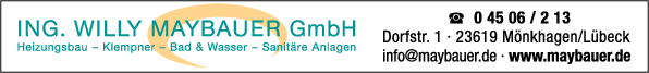 Anzeige Maybauer W. GmbH Heizung- und Sanitärservice