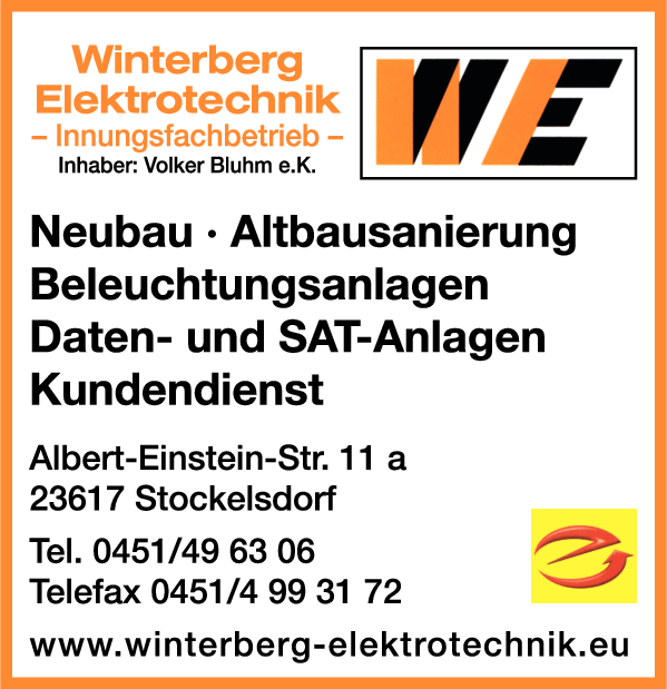 Anzeige Winterberg Elektrotechnik Inh. Volker Bluhm e.K.