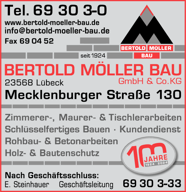 Anzeige Möller Bertold Baugesellschaft mbH & Co. KG
