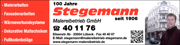 Anzeige Stegemann Malereibetrieb GmbH
