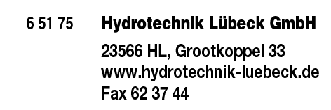Anzeige Hydrotechnik Lübeck GmbH
