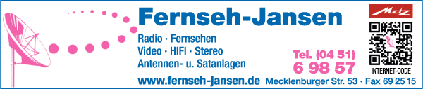 Anzeige Fernseh-Jansen, Inh. Henning Jansen Fernsehtechnikermeister