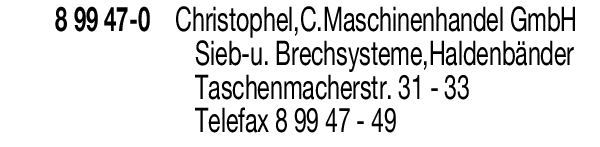Anzeige C. Christophel GmbH Maschinenhandel