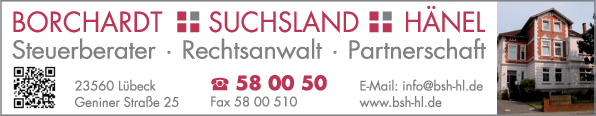 Anzeige Borchardt + Suchsland + Hänel Steuerberater Rechtsanwalt Partnerschaft