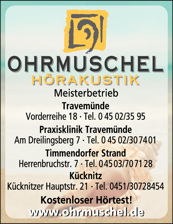 Anzeige Ohrmuschel Hörakustik