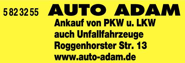 Anzeige Adam - Auto GmbH