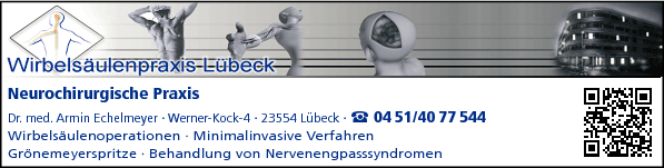 Anzeige Wirbelsäulenpraxis Lübeck A. Echelmeyer Dr. Neurochirurgie