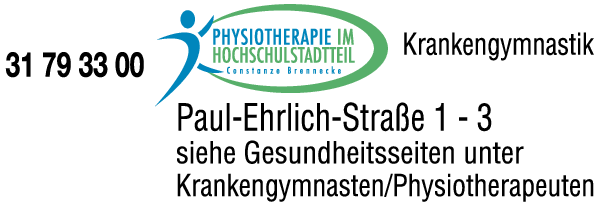 Anzeige Physiotherapie im Hochschulstadtteil Constanze Brennecke