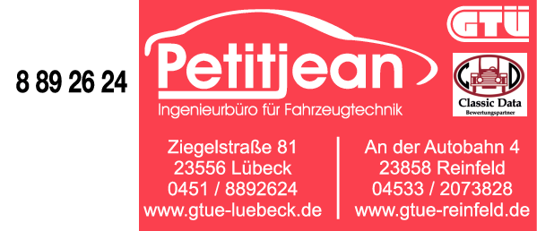 Anzeige GTÜ KFZ-Prüfstelle Petitjean