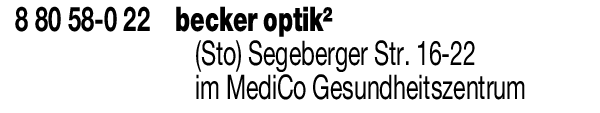 Anzeige becker optik