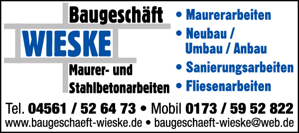 Anzeige Baugeschäft Wieske