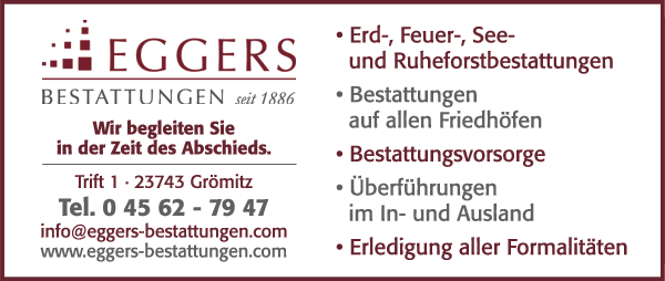 Anzeige Eggers Ferdinand GmbH & Co. KG Bestattungen