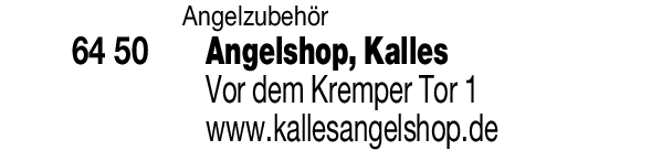 Anzeige Kalles Angelshop