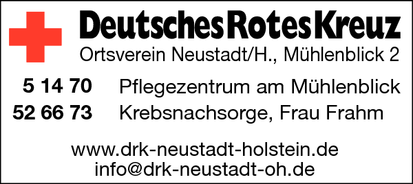 Anzeige Deutsches Rotes Kreuz Ortsverein Neustadt in Holstein e.V. Alten- und Pflegeheim