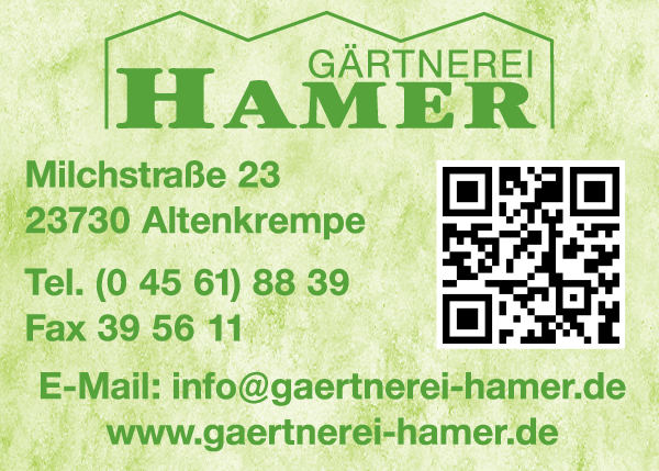 Anzeige Gärtnerei Hamer Gärtnerei