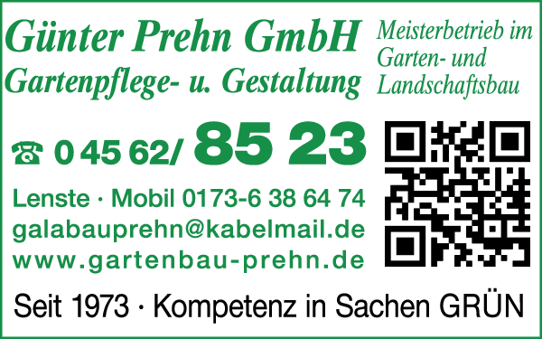 Anzeige Günter Prehn GmbH Garten- und Landschaftsbau