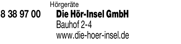 Anzeige Die Hör-Insel GmbH