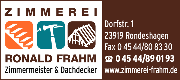 Anzeige Frahm Ronald Zimmerei