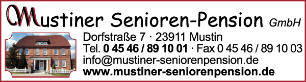 Anzeige Mustiner Senioren-Pension GmbH