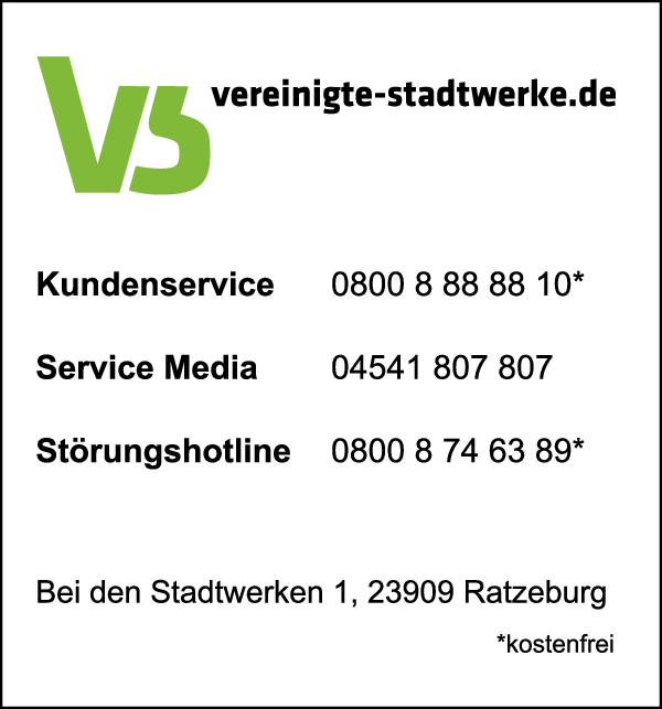 Anzeige Vereinigte Stadtwerke GmbH