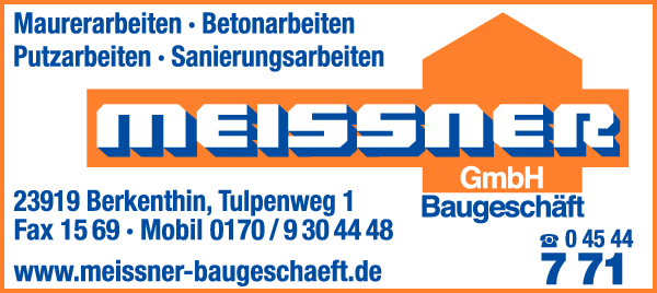 Anzeige Meißner Manfred Baugeschäft GmbH