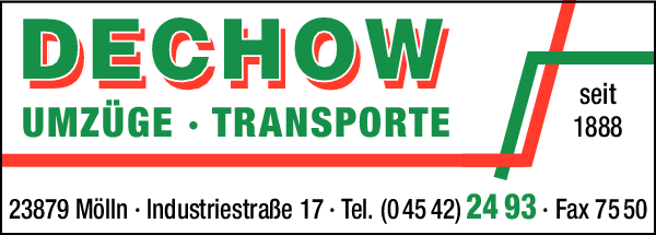 Anzeige Dechow Möbeltransporte u. Lagerung Spedition