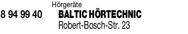 Anzeige Baltic Hörtechnic Hörgeräteakustik