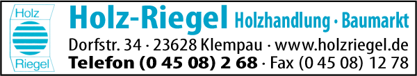 Anzeige Holz - Riegel