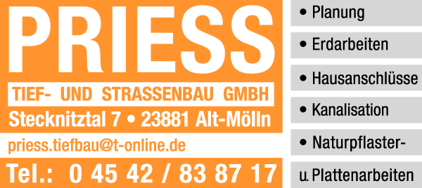 Anzeige Prieß Tief-und Straßenbau GmbH
