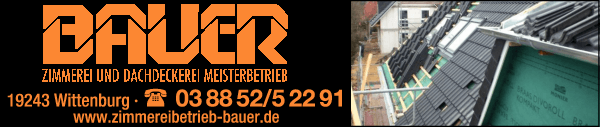 Anzeige Rainer Bauer - Zimmerei und Dachdeckerei Meisterbetrieb