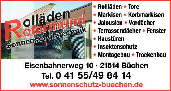 Anzeige Rotermund Jens Rollladen- und Sonnenschutztechnik