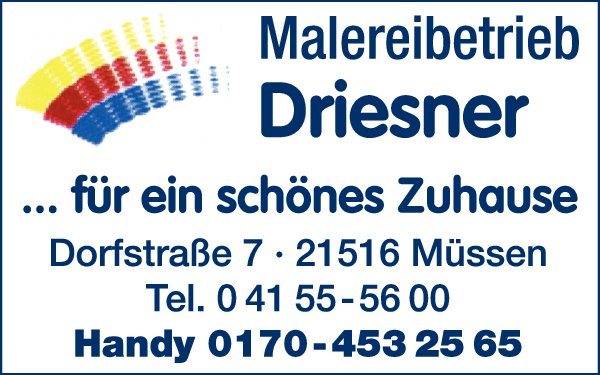 Anzeige Malereibetrieb Driesner