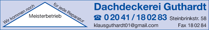 Anzeige Guthardt Klaus, Dachdeckermeisterbetrieb